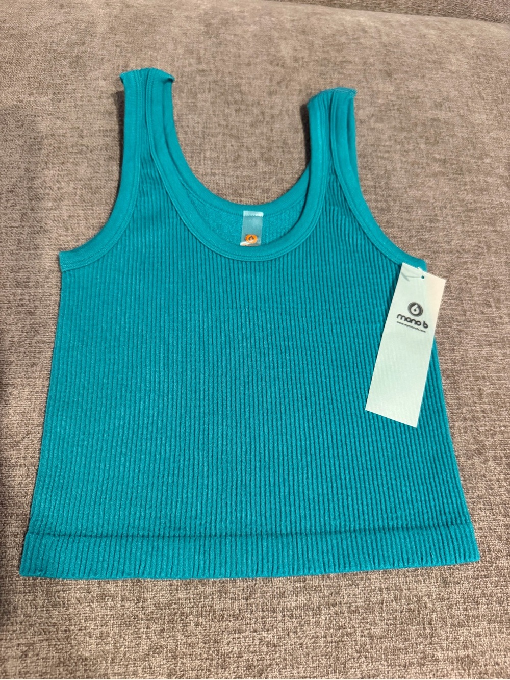 Mono B Teal Ribbed Tank - Sleeveless Stretch Knit